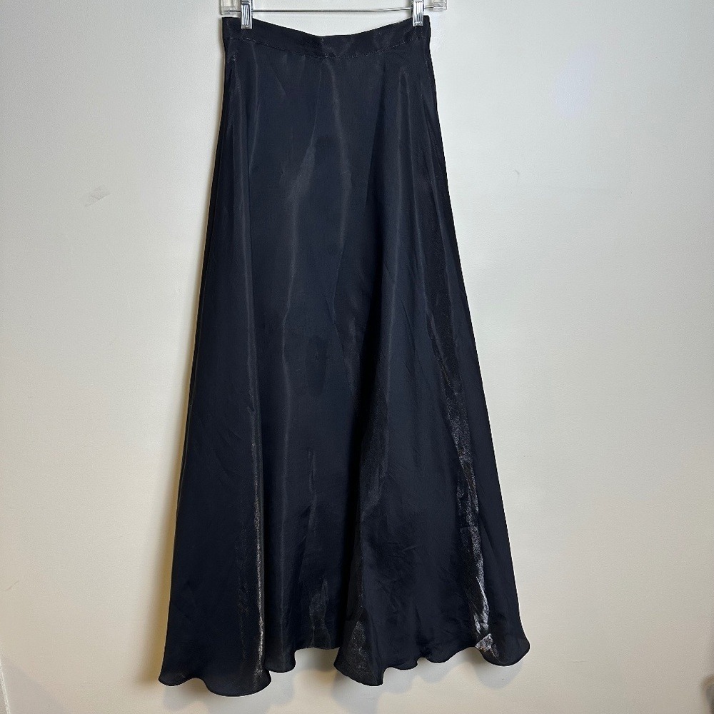JS COLLECTIONS Shimmery Organza Tulle Maxi Skirt 3 Layers, Black | Sz 4 - Picture 2 of 9